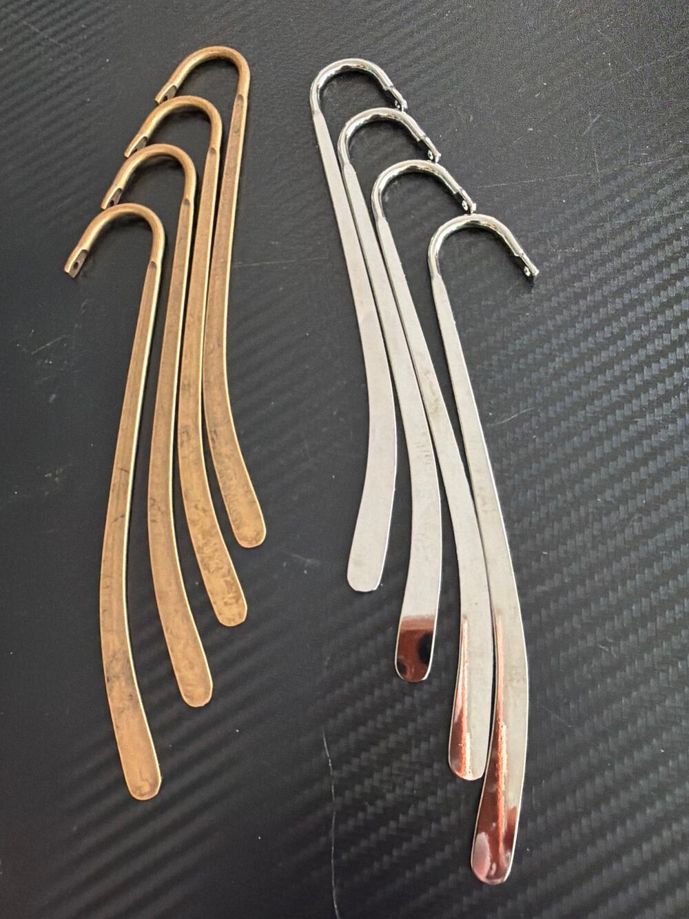 8 pc Vintage Brass Silver Metal Bookmarks Book Mark With Hook Jewelry Findings